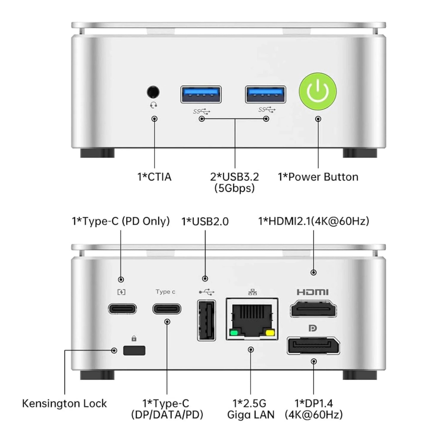 GMKtec G10 Mini PC – AMD Ryzen 5 3500U Desktop, 2.5GbE LAN, WiFi 5, Type-C, Triple 4K Display