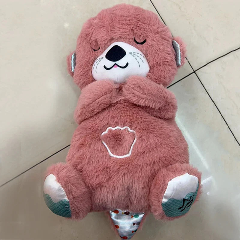 Soothing Baby Plush Bear Doll – Breathing, Musical Sleep Companion with Sound and Light for Newborns, Perfect Gift