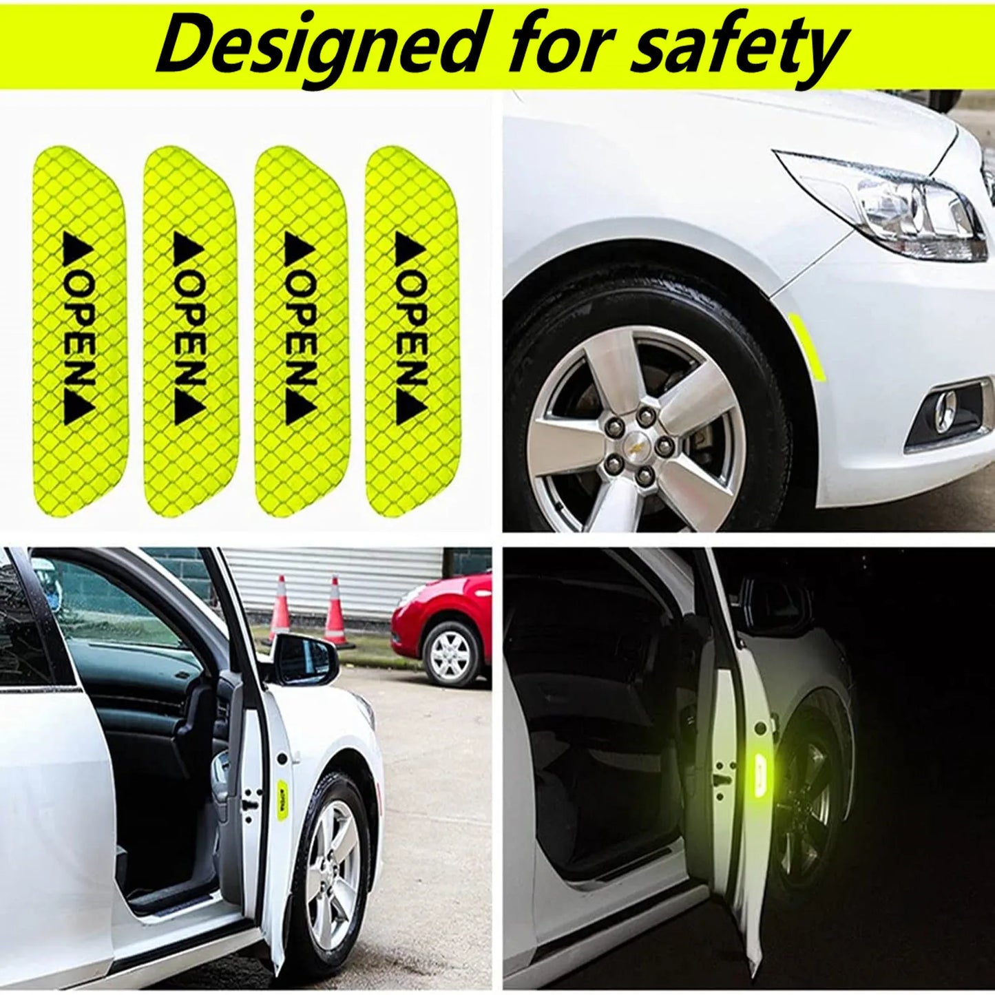 Reflective Car Door Sticker: Safety Opening Warning Reflector Tape Decal | Auto Exterior & Interior Accessories