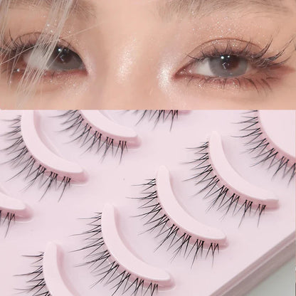 Manga Style Soft Natural False Eyelashes Wispy Thick Daily Wear Makeup Lashes