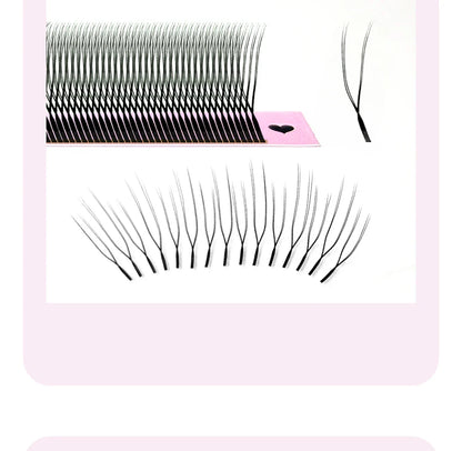 DIYDAY U-Shaped 3D Volume Eyelash Extensions — Easy-Apply Natural Wispy U YY Shape Faux Mink Lashes for Makeup