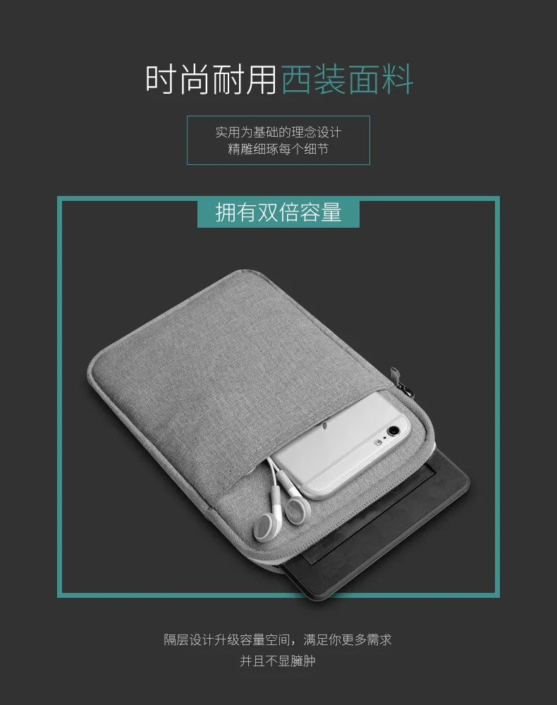 Soft Protective E-Book Sleeve Bag — 6" Case for Kindle Paperwhite 1/2/3/4 & Kobo Clara HD
