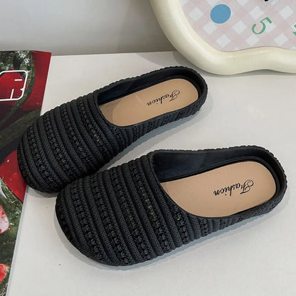 Breathable Hollow Half Slippers - Lightweight Flat Bottom Anti-Slip Summer Sandals