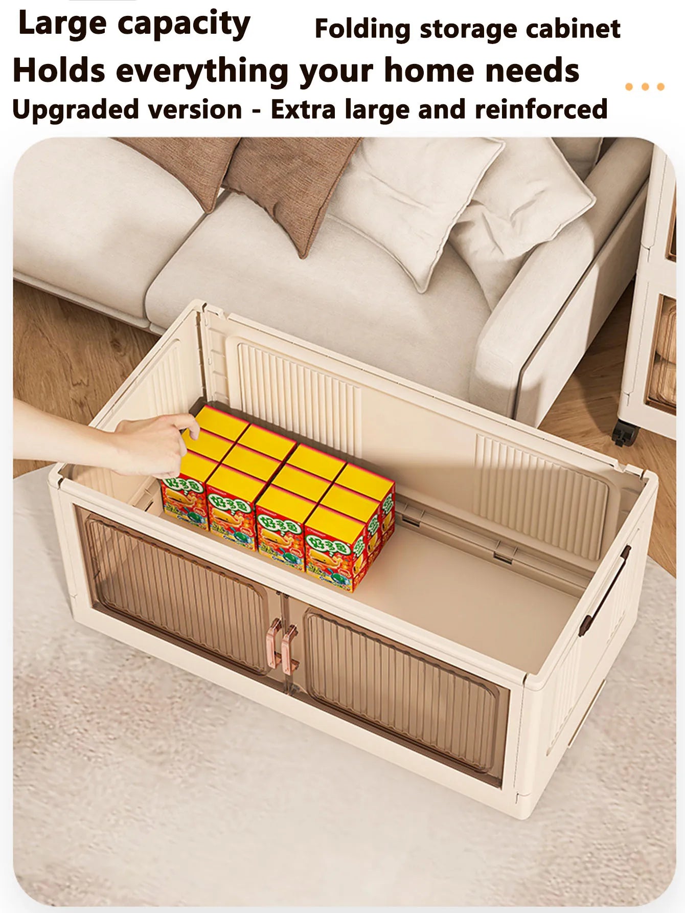 Installation-Free Foldable Storage Cabinet – Plastic Organizer for Kids’ Clothes & Snacks