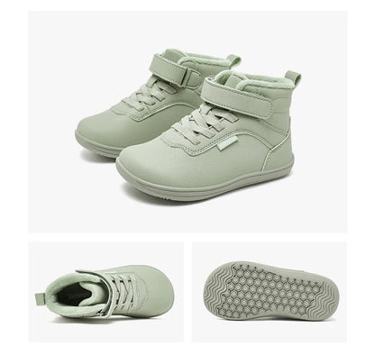 HOBIBEAR Kids Winter Shoes – Wide Toe Box Faux Fur Lined Ankle Sneakers for Boys & Girls