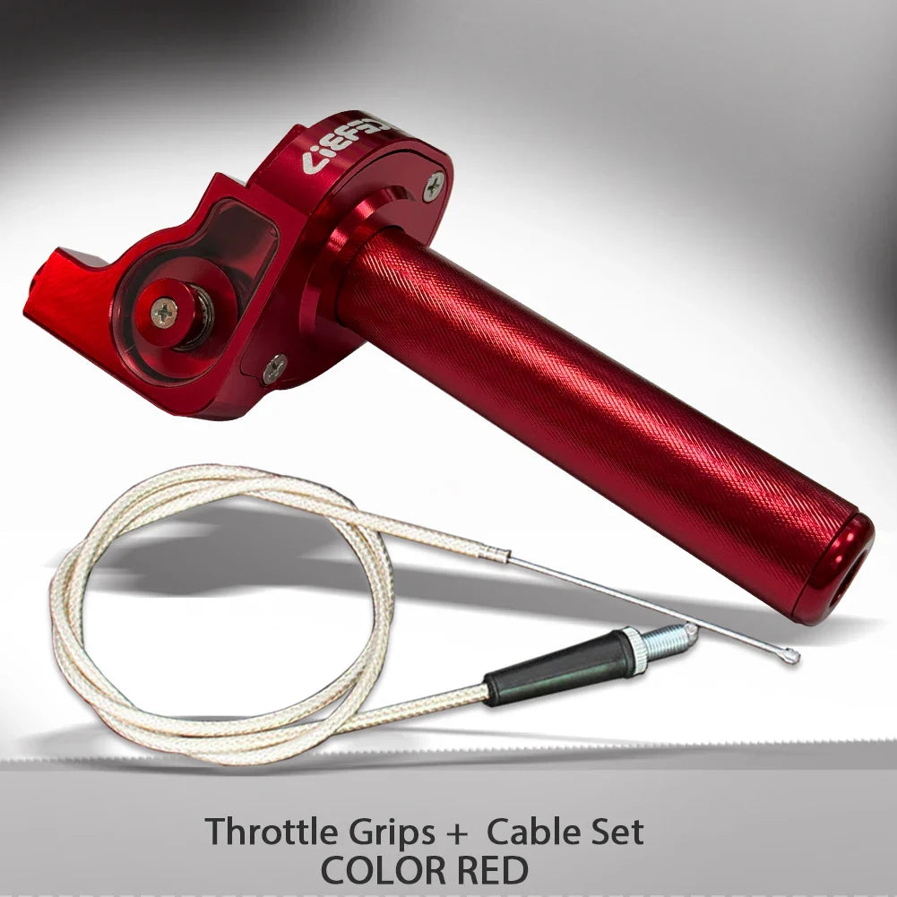 7/8" Quick Action Throttle Grip with Cable — Twist Gas Throttle Set for 50cc–150cc Motorcycle, Moped, Scooter, Bike (M10*1.5)