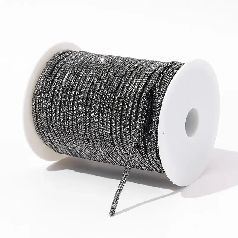 Rhinestone Cord Trim - 10-50 Yard Sparkling DIY Craft String for Clothing, Shoes, Bags & Wedding Decor