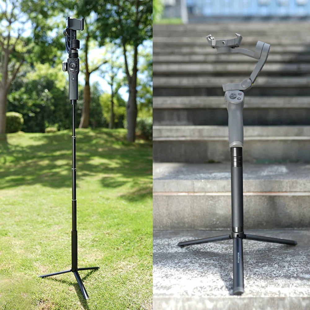 Metal Mini Tripod Stand for DJI, Zhiyun, Feiyu Gimbals & DSLR Cameras, Monopod with 1/4" Screw, Tabletop Handheld Stabilizer