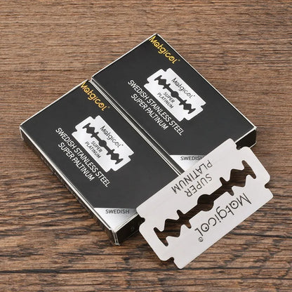 100PCS Double Edge Razor Blades – Stainless Steel Shaving Blades for Men, Manual Razor Blade Shaving Tool