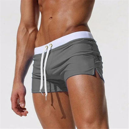 Men’s Quick-Dry Swim Trunks - Back Pocket Beach Boxer Shorts for Summer Swimming