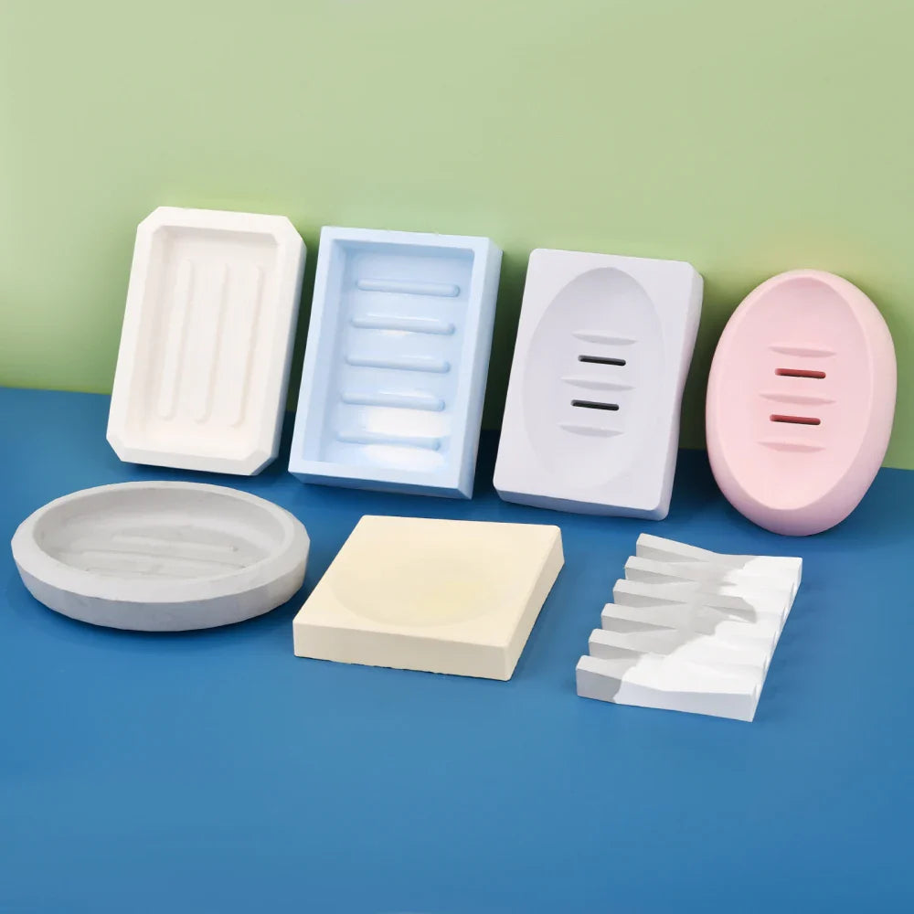 DIY Silicone Soap Dish Mold – Epoxy Resin Soap Holder with Drain, Practical Storage Box for Home Decoration
