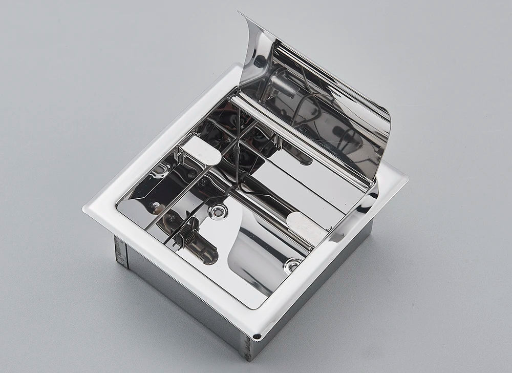 Onyzpily Bathroom Toilet Paper Holder | Chrome Finish Stainless Steel Tissue Box Holder, Wall Mounted, Black & Chrome