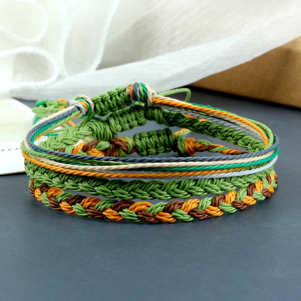 3 Piece Multi-Color Tibetan Buddhist Bracelet Set - Adjustable Yoga Braided Rope Bracelets for Women and Men, Lucky Charm Friendship Jewelry