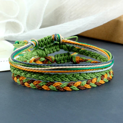 3 Piece Multi-Color Tibetan Buddhist Bracelet Set - Adjustable Yoga Braided Rope Bracelets for Women and Men, Lucky Charm Friendship Jewelry