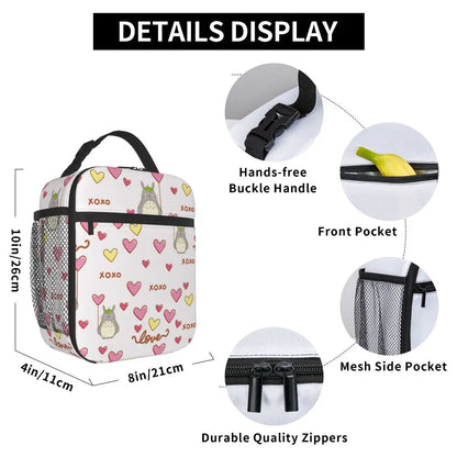 Totoro Miyazaki Anime Insulated Lunch Tote Bag – Portable Thermal Cooler for School & Office