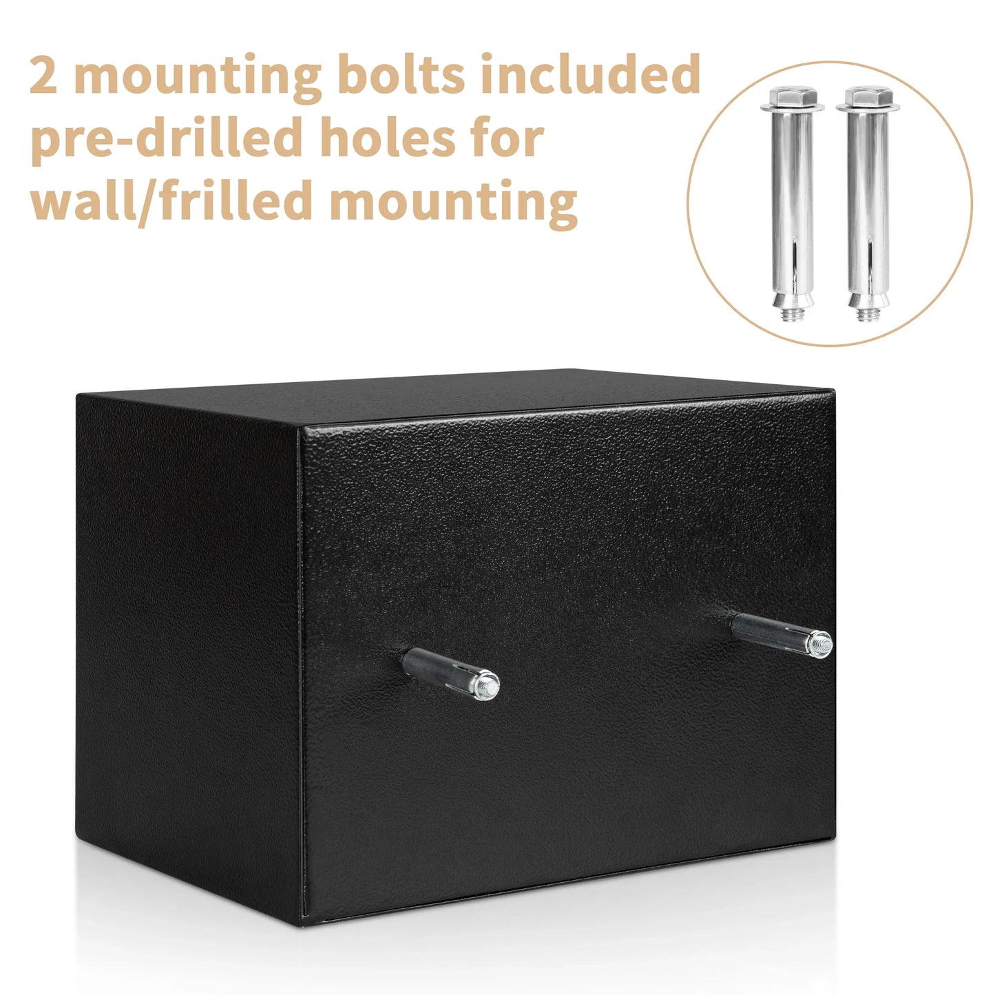 Deli 0.2 Cubic Feet Electronic Digital Safe — Steel Money Box with Fireproof Bag for Home Cash and Valuables