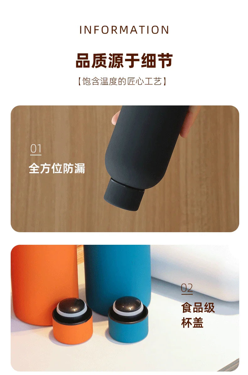 Sanrio Hello Kitty Insulated Sport Bottle — Double-Layer Stainless Steel Vacuum Cup, Small Mouth Coffee Bottle, Angel Color Frosted Finish