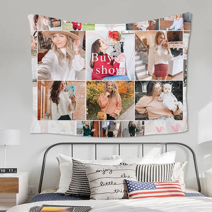 Custom Personalized Wool Blanket – Photo & Text Printed Sofa Throw, Unique Gift for Pets, Friends & Family