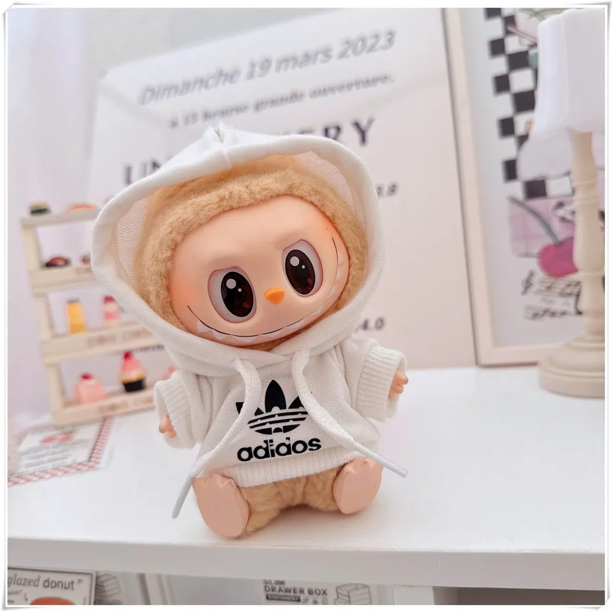 15/17cm Labubu V1 V2 Doll Clothing Set – Fashion Hoodie & Pants, Korean Idol Style DIY Accessories Toy Gift