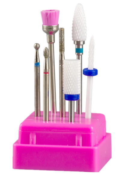 7pcs Nail Art Tungsten Steel Milling Cutter Set - Ceramic Nail Drill Bits for Electric Nail Machine & Pedicure Tool Accessories