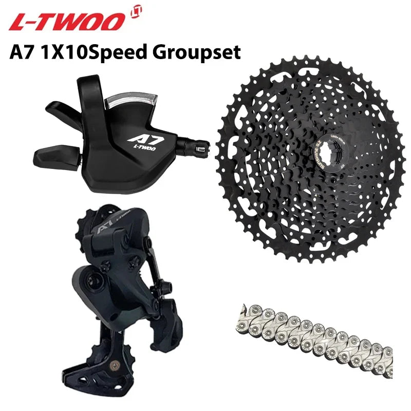 LTWOO A7 1x10S Groupset – 10-Speed Shifter & Derailleur with SUNSHINE Cassette 36T-50T & VXM Chain for MTB