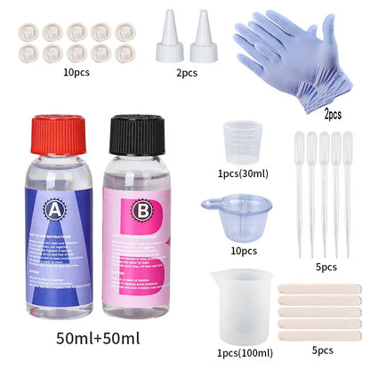 1:1 Crystal Clear Epoxy Resin Kit - High Gloss Bubble Free Art Resin for DIY Casting Coating & Jewelry Making