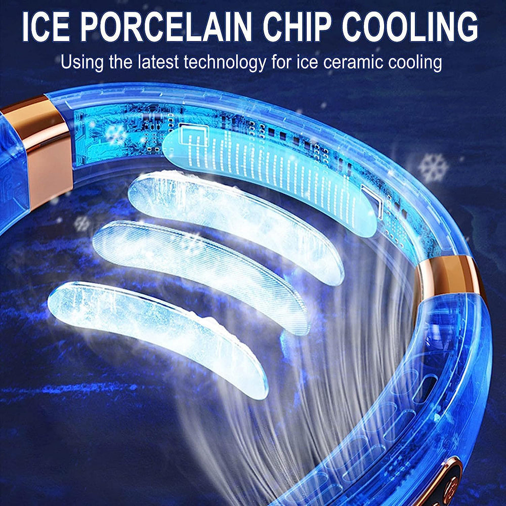 2025 Mini Hanging Neck Fan – Portable Bladeless Rechargeable Air Cooler with Digital Display, Personal Neck Ventilator