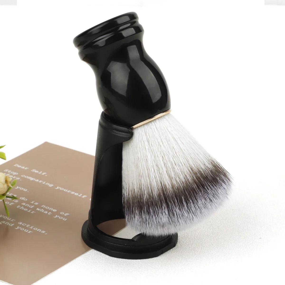 Beard Shaving Brush – Wooden Handle Bristle Hair Brush for Men, Barber Soap Foam Shave & Facial Cleaning Tool