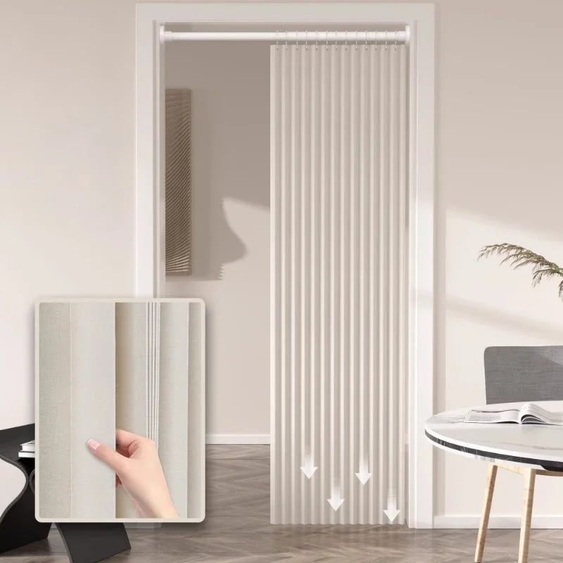 Pleated Accordion Folding Door Curtain – Privacy Panel for Bedroom, Wardrobe, Shoe Rack & Room Partition