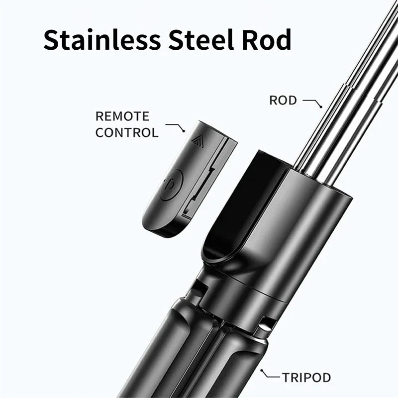 Wireless Selfie Stick & Tripod Stand with Light – Bluetooth Remote for iPhone, Mobile & TikTok Live
