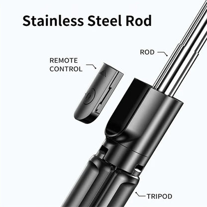 Wireless Selfie Stick & Tripod Stand with Light – Bluetooth Remote for iPhone, Mobile & TikTok Live