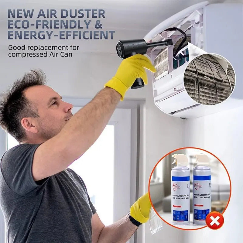 Portable Compressed Air Duster Blower Cleaner - USB Charging, High Power, Computer & Household Cleaning, Car Blower Cleaner