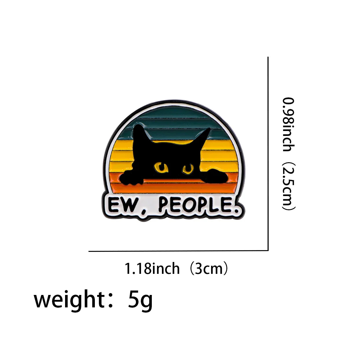 Funny Cat Enamel Pin Badge – EW, PEOPLE Cartoon Brooch for Women Men Lapel Collar Jewelry Gift