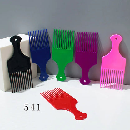 Wide Teeth Hair Pick Comb – Plastic Fork Brush for Curly Afro Hair, Styling Tool for Detangling & Volume