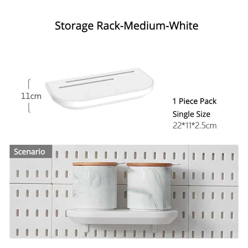 DIY Pegboard Hanging Shelf & Hooks – Wall Organizer for Garage, Kitchen & Room, No-Drill Storage Solution