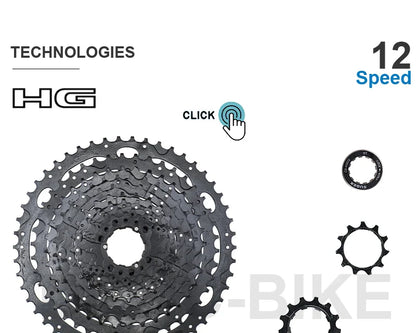 SHIMANO DEORE M6100 12-Speed Groupset – Right Shifter, Rear Derailleur, Chain & SUGEK 11-50T/52T Cassette Sprocket