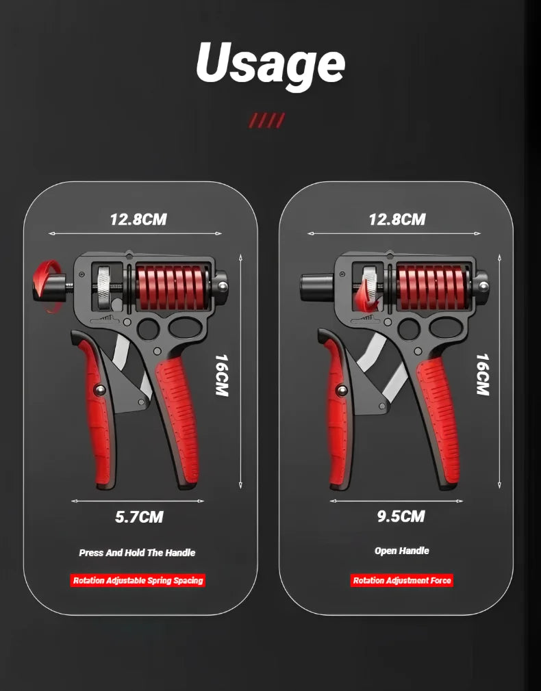5–165kg Adjustable Hand Grip Strengthener — Heavy-Duty Forearm & Finger Expander (Steel Spring)