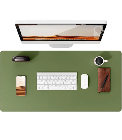 Large Leather Mouse Pad Desk Mat - Non-Slip PU Leather Office Desk Protector for Laptop & Workspace Setup