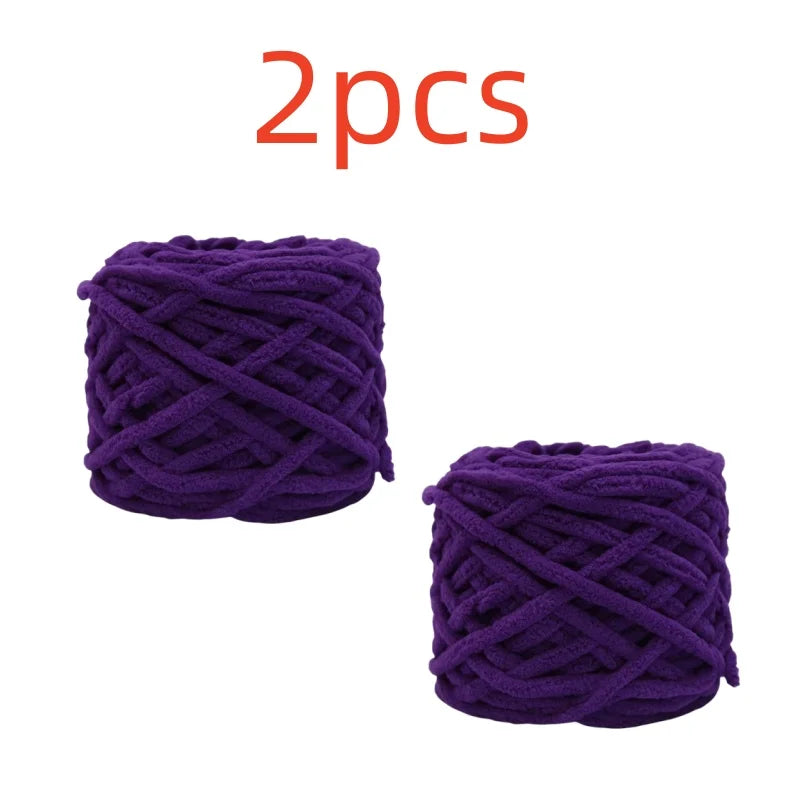 100g Chenille Knitting Yarn – Soft Thick Cotton Ice Strip Wool for DIY Hand Knitting Scarves & Crafts