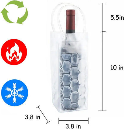 Ice Wine Bag Holder – Champagne, Beer, Whisky & Drink Cooler, Gel Cooling Chiller for Bar Accessories