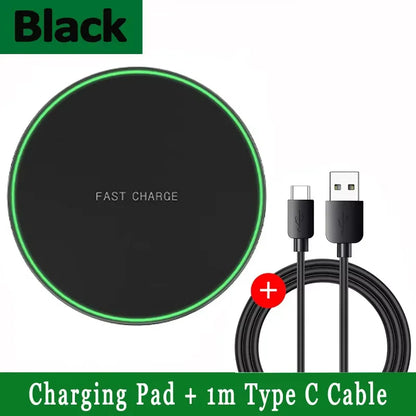 Wireless Phone Charger Stand - Fast Charging Pad Dock for iPhone 16/15/14/13/12/11, Samsung & Xiaomi