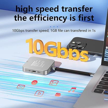 Blueendless Magnetic NVMe SSD Enclosure M2 2230/2242 with Cooling Fan, 100W PD USB-C Case for iPhone & Mac