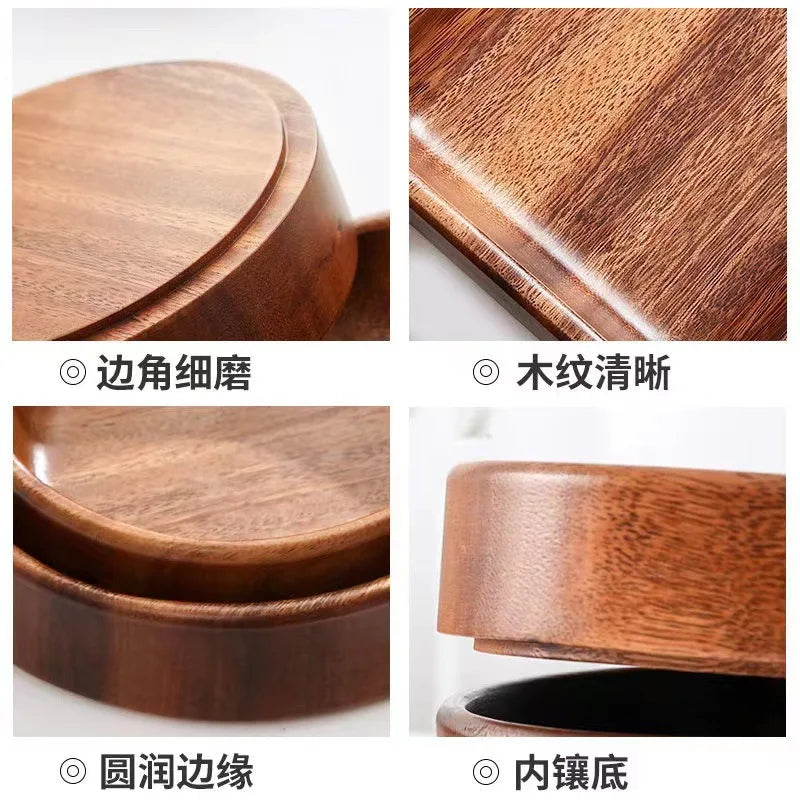 Walnut Wooden Boat Bowl – Vintage Solid Wood Salad & Fruit Bowl for Home Kitchen Storage