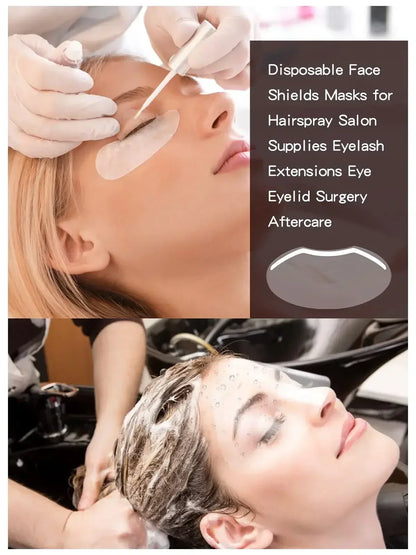 Barbershop 50PCS Disposable Face Shields — Makeup & Shower Visors for Hairspray, Salon Supplies & Hairdressing Tools