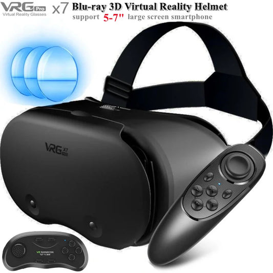 VRGpro X7 3D VR Headset – Virtual Reality Glasses Box for iOS & Android 5-7" Phones with Wireless Controller