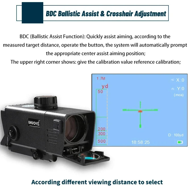 Night Vision Rifle Scope – IR850 Infrared Tactical Monocular with MOA Recording & Range Finder