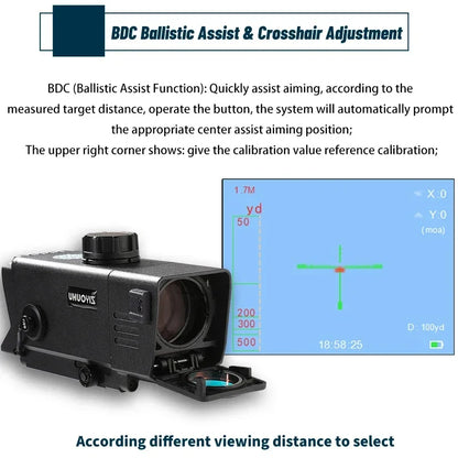 Night Vision Rifle Scope – IR850 Infrared Tactical Monocular with MOA Recording & Range Finder