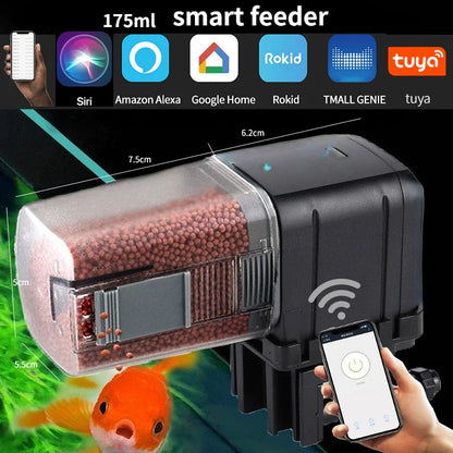 Automatic Aquarium Fish Tank Feeder – WiFi Wireless Smart App & Voice Control with Timing & Remote Feeding