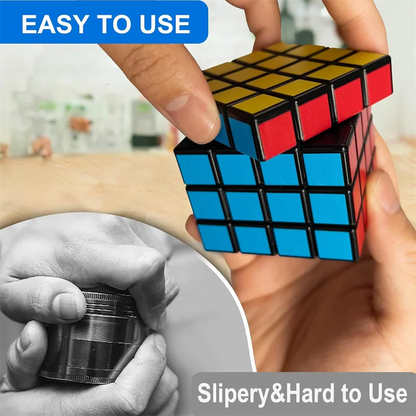 Magnet Magic Cube Four Layers Grinder - Multifunctional 1.8-Inch Cigarette Shredder and Spice Crusher