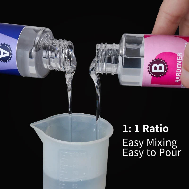 1:1 Crystal Clear Epoxy Resin Kit – High Gloss, Bubble-Free Art Resin for Coating, Casting & DIY Jewelry Making